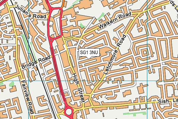 SG1 3NU map - OS VectorMap District (Ordnance Survey)