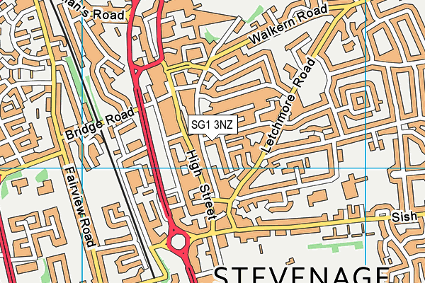 SG1 3NZ map - OS VectorMap District (Ordnance Survey)