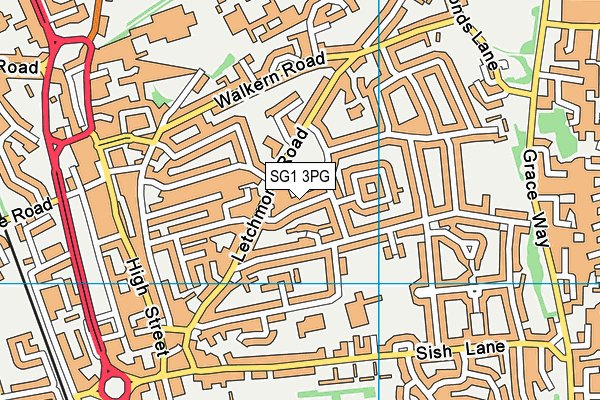 SG1 3PG map - OS VectorMap District (Ordnance Survey)