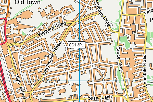 SG1 3PL map - OS VectorMap District (Ordnance Survey)