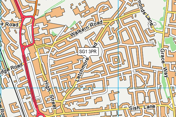 SG1 3PR map - OS VectorMap District (Ordnance Survey)