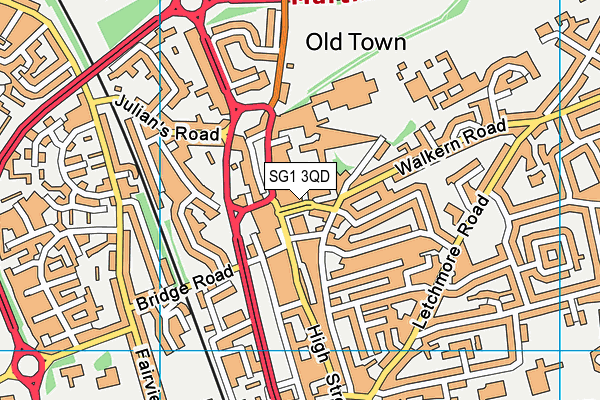 SG1 3QD map - OS VectorMap District (Ordnance Survey)