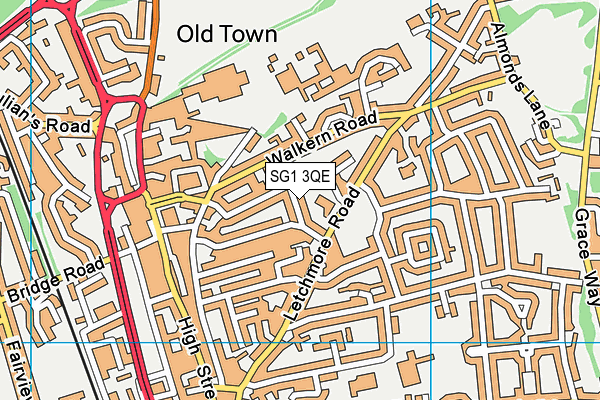 SG1 3QE map - OS VectorMap District (Ordnance Survey)