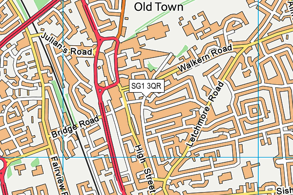 SG1 3QR map - OS VectorMap District (Ordnance Survey)