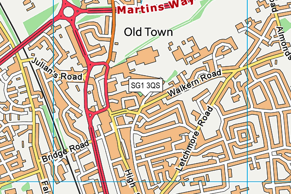 SG1 3QS map - OS VectorMap District (Ordnance Survey)