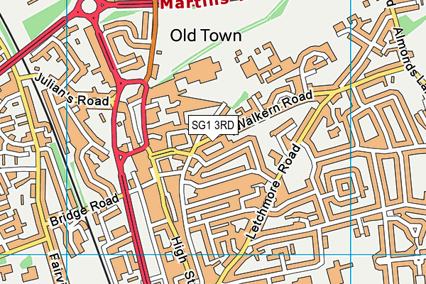 SG1 3RD map - OS VectorMap District (Ordnance Survey)