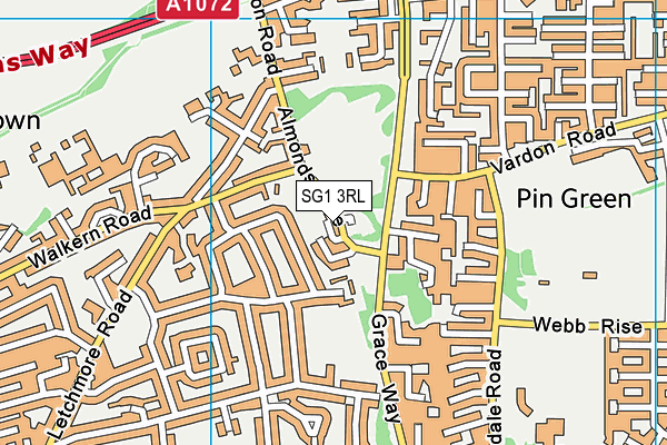 SG1 3RL map - OS VectorMap District (Ordnance Survey)