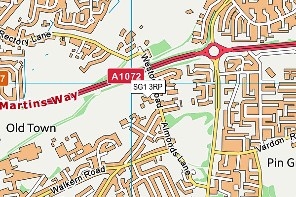 SG1 3RP map - OS VectorMap District (Ordnance Survey)