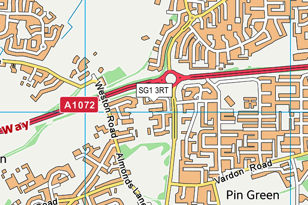 SG1 3RT map - OS VectorMap District (Ordnance Survey)