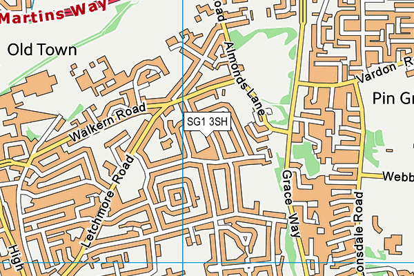 SG1 3SH map - OS VectorMap District (Ordnance Survey)