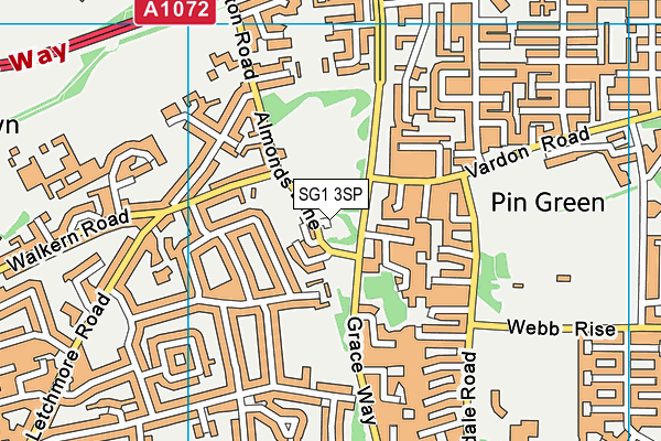 SG1 3SP map - OS VectorMap District (Ordnance Survey)