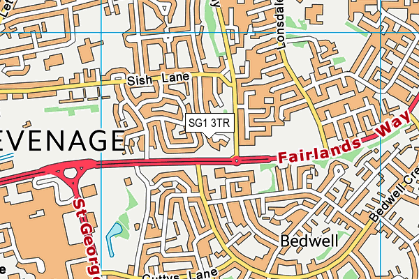 SG1 3TR map - OS VectorMap District (Ordnance Survey)