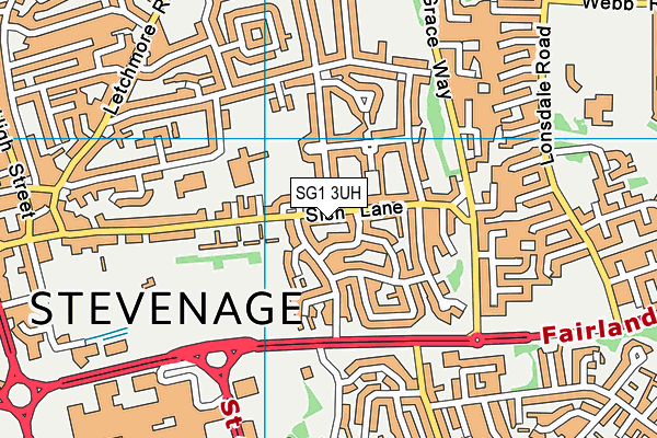 SG1 3UH map - OS VectorMap District (Ordnance Survey)