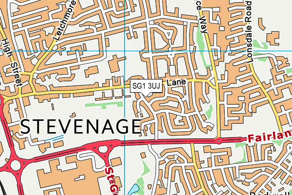 SG1 3UJ map - OS VectorMap District (Ordnance Survey)