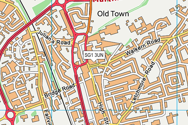 SG1 3UN map - OS VectorMap District (Ordnance Survey)