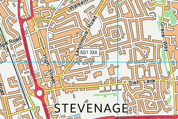 SG1 3XA map - OS VectorMap District (Ordnance Survey)