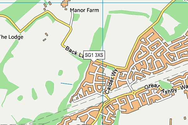 SG1 3XS map - OS VectorMap District (Ordnance Survey)