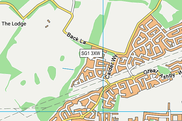 SG1 3XW map - OS VectorMap District (Ordnance Survey)