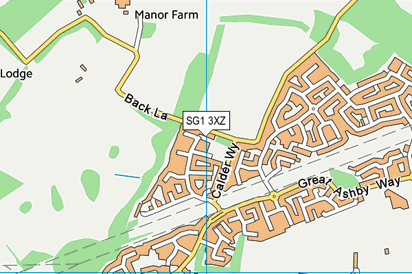 SG1 3XZ map - OS VectorMap District (Ordnance Survey)