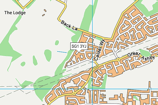 SG1 3YJ map - OS VectorMap District (Ordnance Survey)