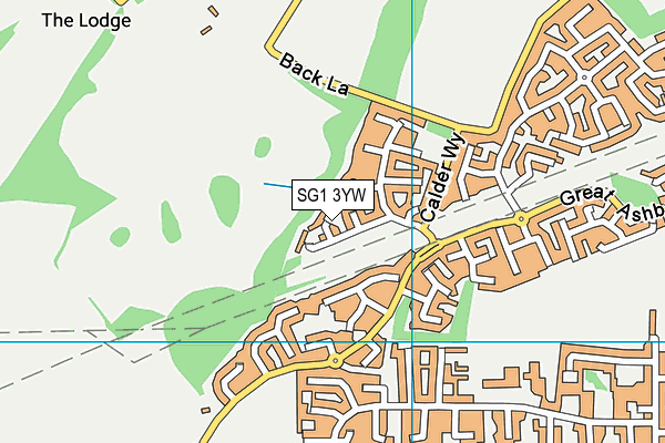 SG1 3YW map - OS VectorMap District (Ordnance Survey)