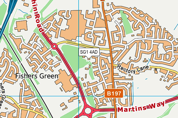 SG1 4AD map - OS VectorMap District (Ordnance Survey)