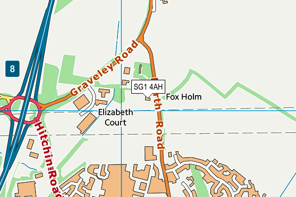 SG1 4AH map - OS VectorMap District (Ordnance Survey)