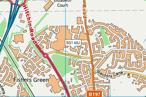 SG1 4AJ map - OS VectorMap District (Ordnance Survey)