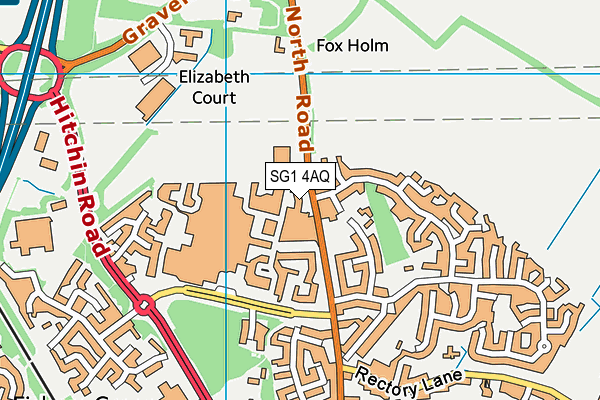 SG1 4AQ map - OS VectorMap District (Ordnance Survey)