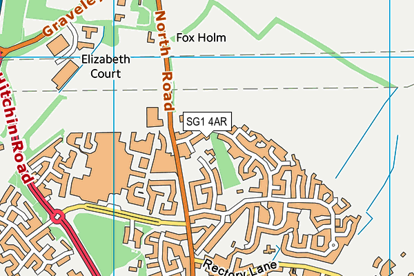 SG1 4AR map - OS VectorMap District (Ordnance Survey)