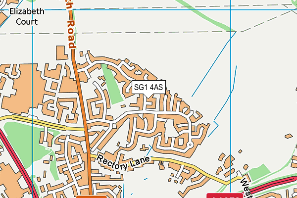 SG1 4AS map - OS VectorMap District (Ordnance Survey)