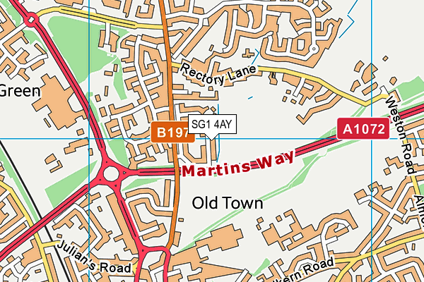 SG1 4AY map - OS VectorMap District (Ordnance Survey)