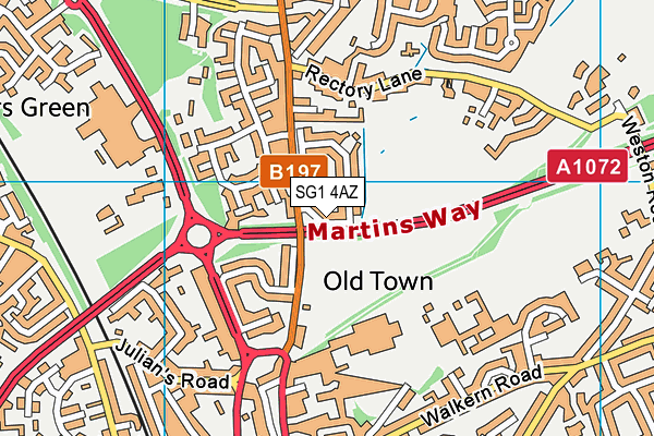 SG1 4AZ map - OS VectorMap District (Ordnance Survey)