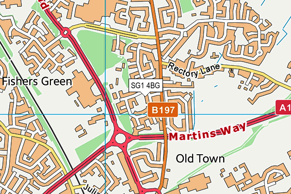 SG1 4BG map - OS VectorMap District (Ordnance Survey)