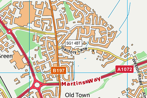 SG1 4BT map - OS VectorMap District (Ordnance Survey)