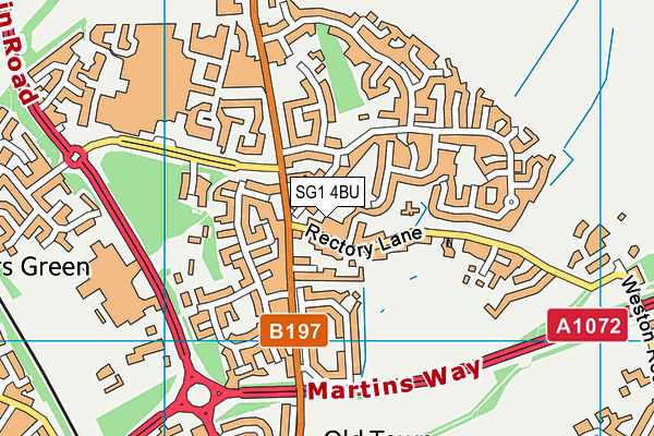 SG1 4BU map - OS VectorMap District (Ordnance Survey)