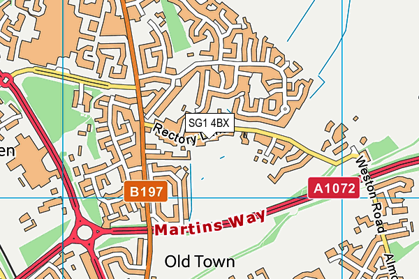 SG1 4BX map - OS VectorMap District (Ordnance Survey)