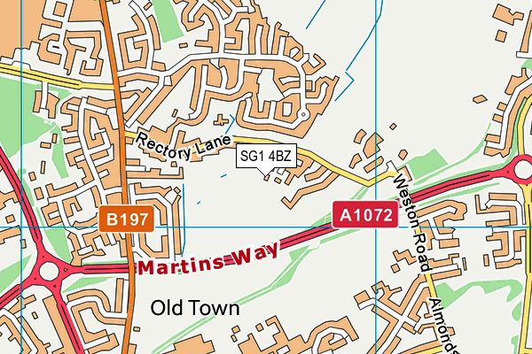 SG1 4BZ map - OS VectorMap District (Ordnance Survey)