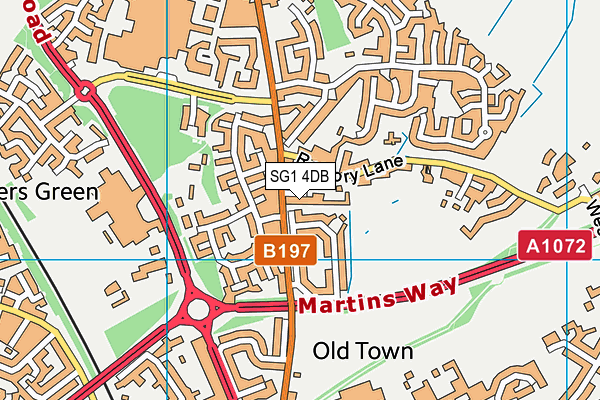 SG1 4DB map - OS VectorMap District (Ordnance Survey)