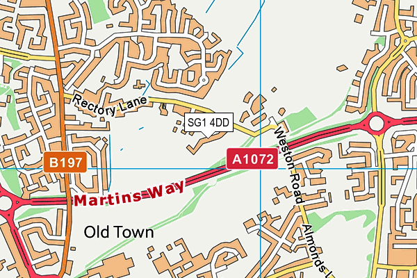 SG1 4DD map - OS VectorMap District (Ordnance Survey)