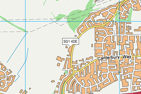 SG1 4DE map - OS VectorMap District (Ordnance Survey)