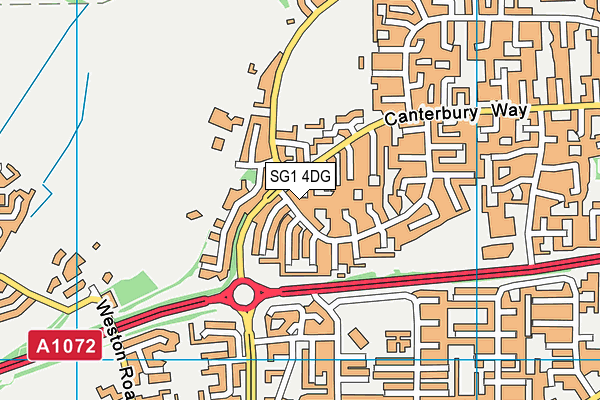 SG1 4DG map - OS VectorMap District (Ordnance Survey)