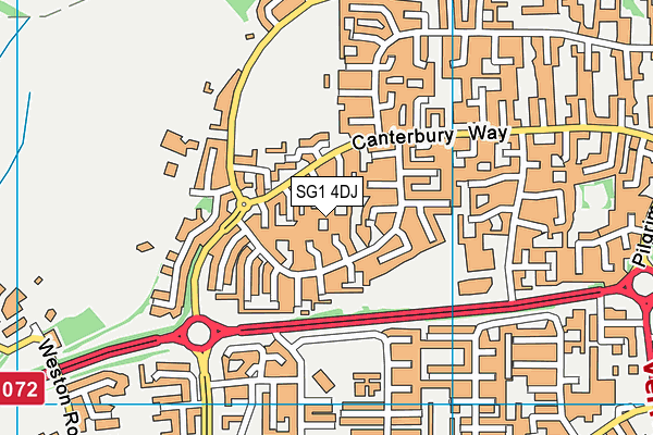 SG1 4DJ map - OS VectorMap District (Ordnance Survey)