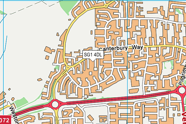 SG1 4DL map - OS VectorMap District (Ordnance Survey)