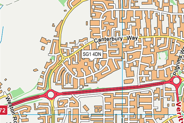 SG1 4DN map - OS VectorMap District (Ordnance Survey)