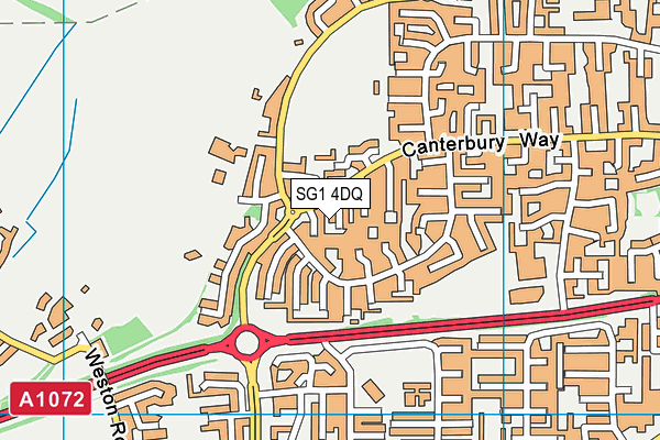 SG1 4DQ map - OS VectorMap District (Ordnance Survey)