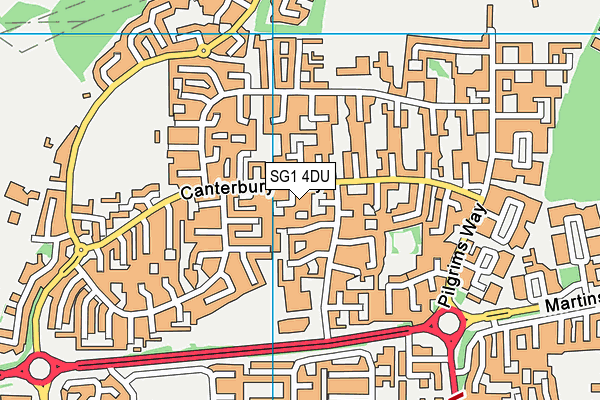 SG1 4DU map - OS VectorMap District (Ordnance Survey)