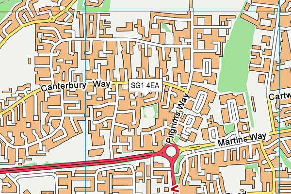 SG1 4EA map - OS VectorMap District (Ordnance Survey)