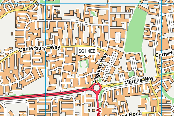 SG1 4EB map - OS VectorMap District (Ordnance Survey)