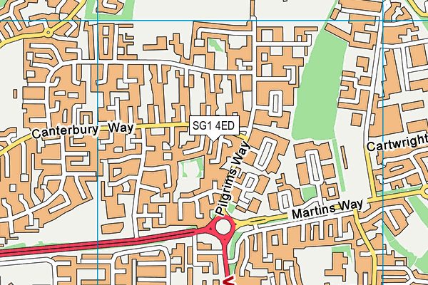 SG1 4ED map - OS VectorMap District (Ordnance Survey)